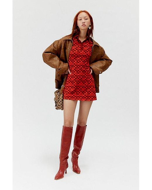 Urban Outfitters Red Uo Hazel Printed Mini Dress