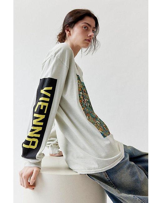 Urban Outfitters Blue Klimt Painting Graphic Long Sleeve Tee