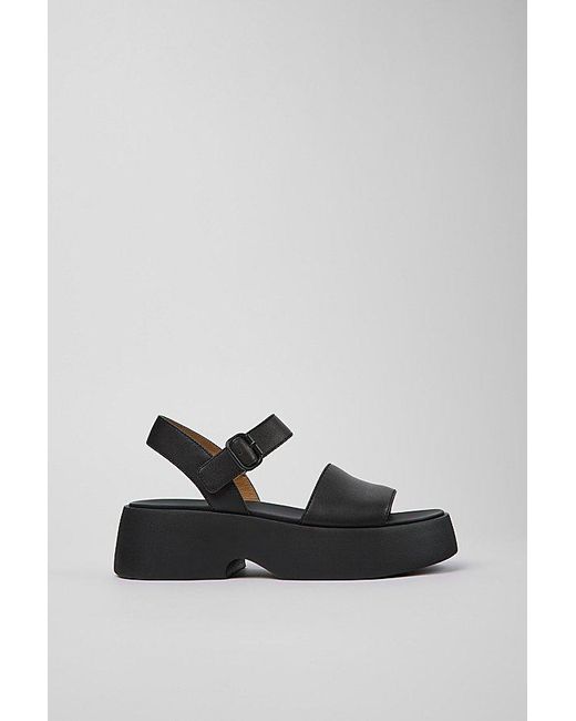 Camper Gray Tasha Leather Sandals