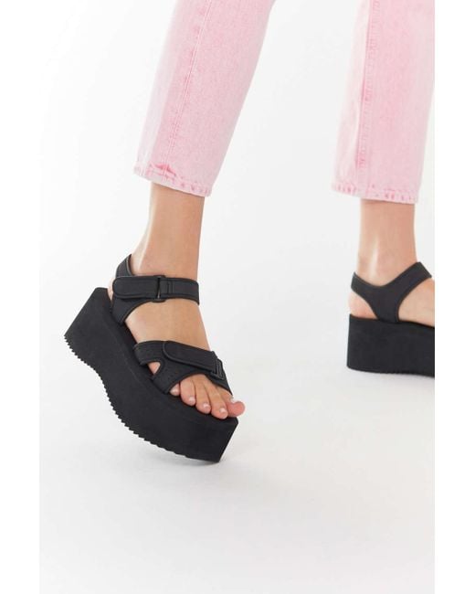 Urban Outfitters Black Uo Alyssa Eva Platform Sandals