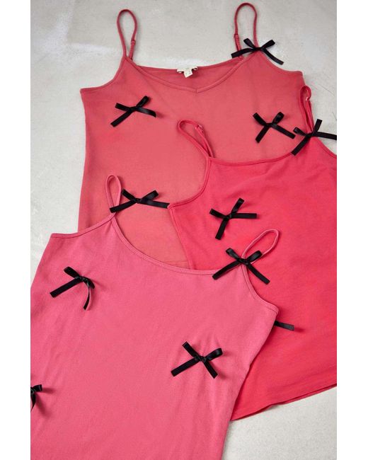 Urban Renewal Remade From Vintage Pink Bow Jersey Cami