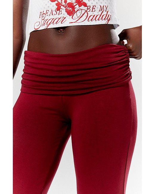 Silence + Noise Red Diana Foldover Pant