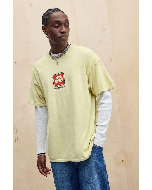 Urban Outfitters Yellow Uo Wake The F*ck Up T-shirt for men