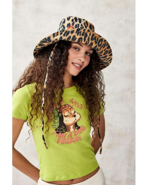 Damson Madder Brown Leopard Print Sun Hat