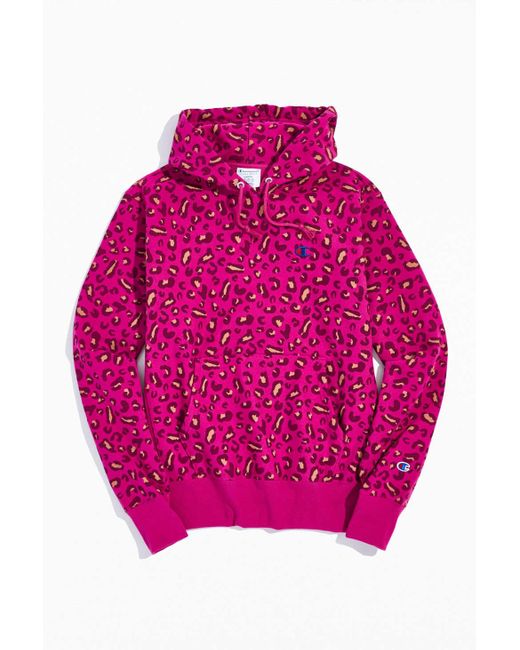 Champion Multicolor Uo Exclusive Leopard Hoodie Sweatshirt for men