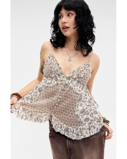 Kimchi Blue Multicolor Marnie Babydoll Cami 2xs At Urban Outfitters