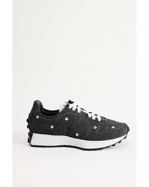 New Balance White Black Daisy 327 Trainers