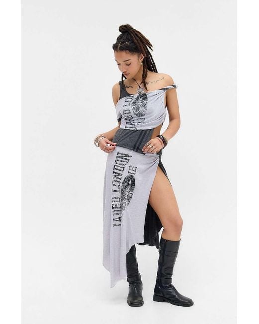 Jaded London White Asymmetric Two Tee Top
