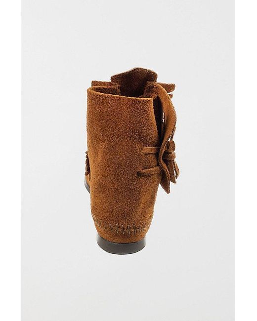 Minnetonka Brown Suede Two Button Boot