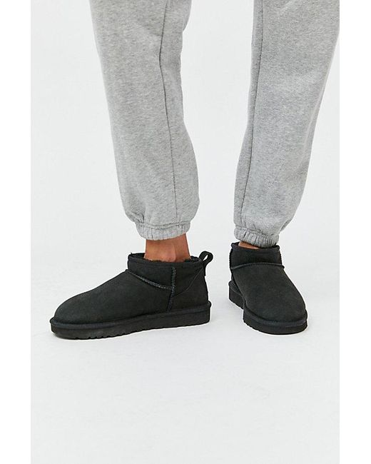 Ugg Gray Classic Ultra Mini Ankle Boots