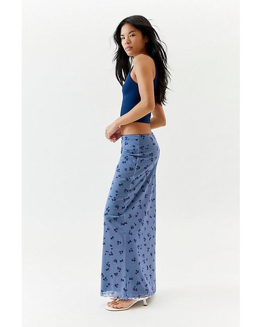 Urban Outfitters Blue Uo Camilla Mesh Maxi Skirt