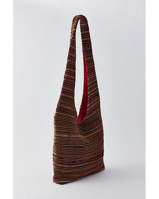 BDG Brown Striped Yarn Tote Bag