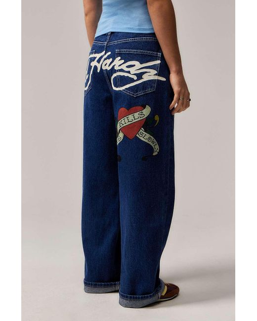 Ed Hardy Blue Uo Exclusive Love Kills Slowly Jeans