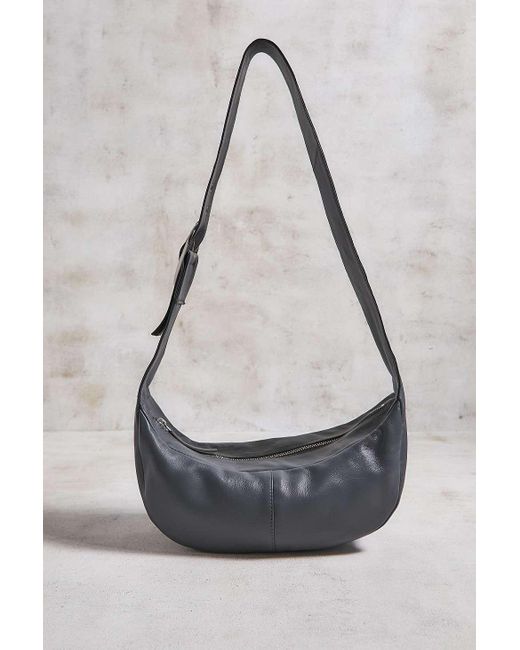 Urban Outfitters Gray Uo Leather Buckle Crossbody Sling Bag