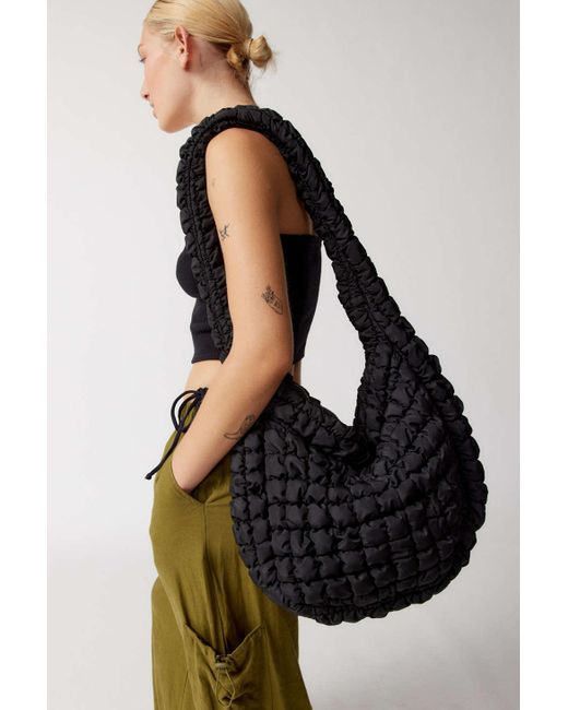 Urban Outfitters Elle Bubble Hobo Bag In Black,at