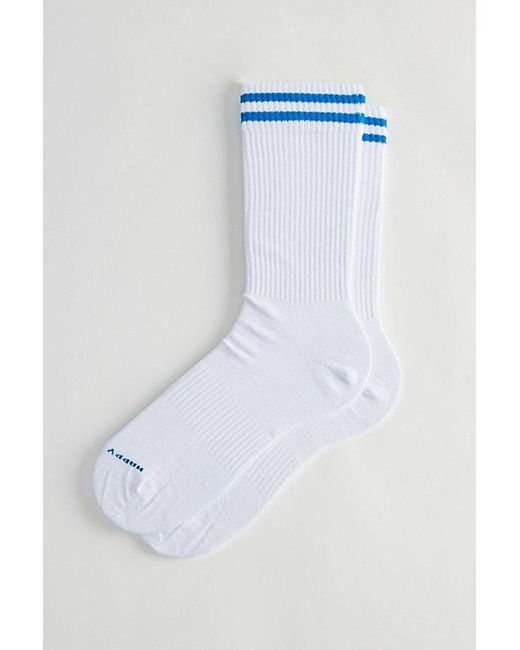 Happy Socks Blue Striped Sneaker Crew Sock for men