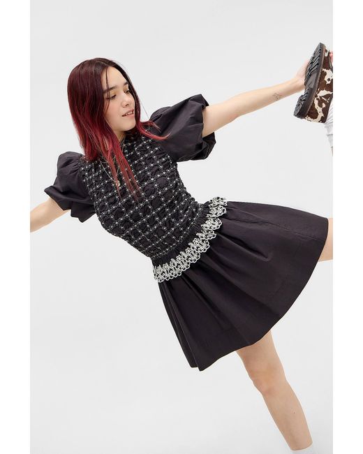 Damson Madder Black Audrey Mini Dress