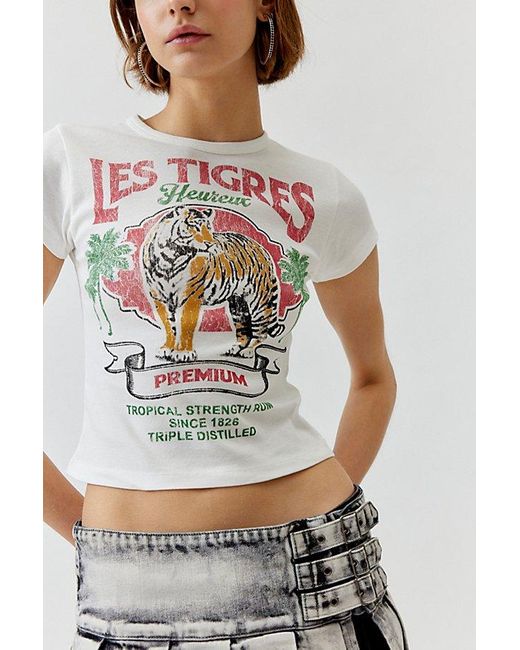 Urban Outfitters Gray Le Tigres Baby Tee