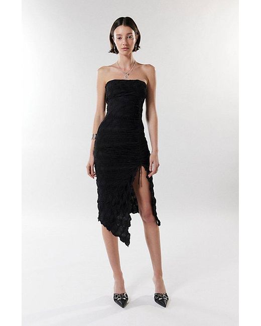 Urban Outfitters Black Uo Remy Textured Tube Midi Dress