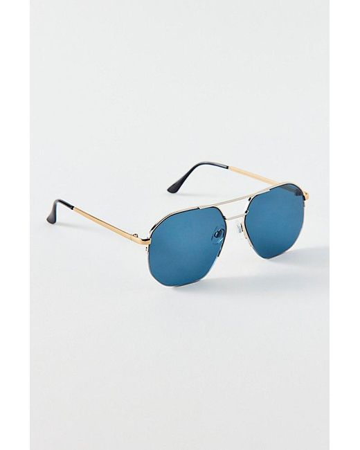 Urban Outfitters Blue Cole Metal Aviator Sunglasses