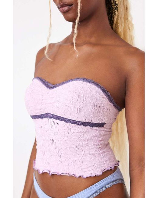 Out From Under Purple Aaliyah Textured Sweetheart Bandeau Top