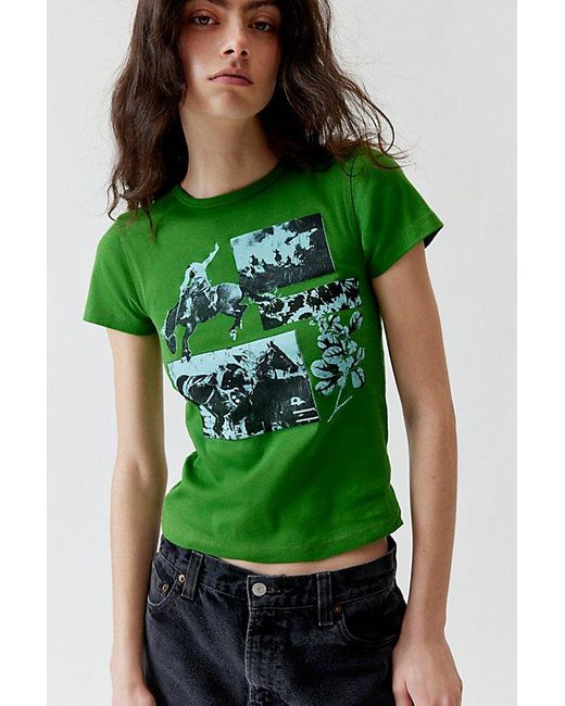 Urban Outfitters Green Ranch Life Photoreal Tee