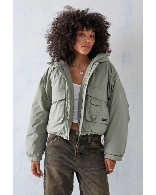 BDG Gray Cropped Utility Coat Jacket