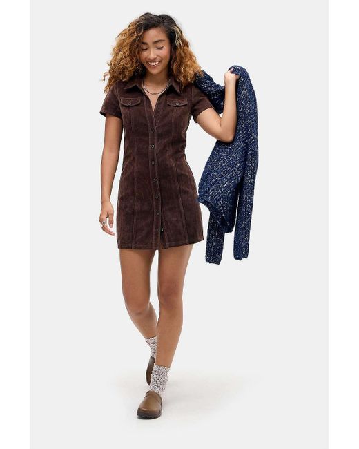 BDG Black Polly Faux Suede Mini Dress