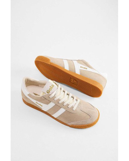 Gola Blue Beige & White Elan Suede Trainers