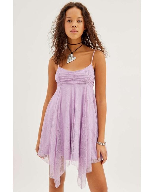 Urban Outfitters Pink Uo Erin Lace Babydoll Dress