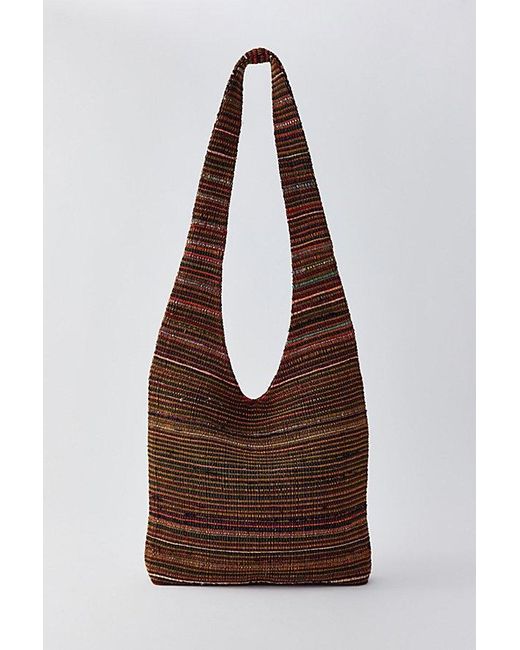 BDG Brown Striped Yarn Tote Bag
