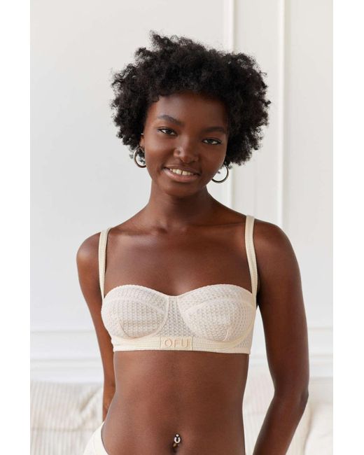 Out From Under Claudia Waffle Balconette Bra in Natural