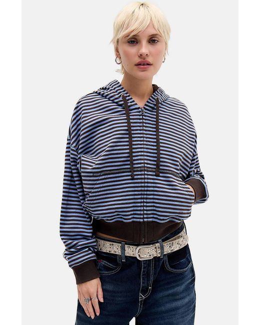 BDG Blue Easy Stripe Hoodie