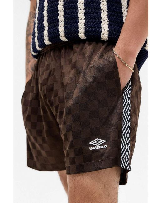 Umbro Black Uo Exclusive Brown Checkerboard Shorts for men