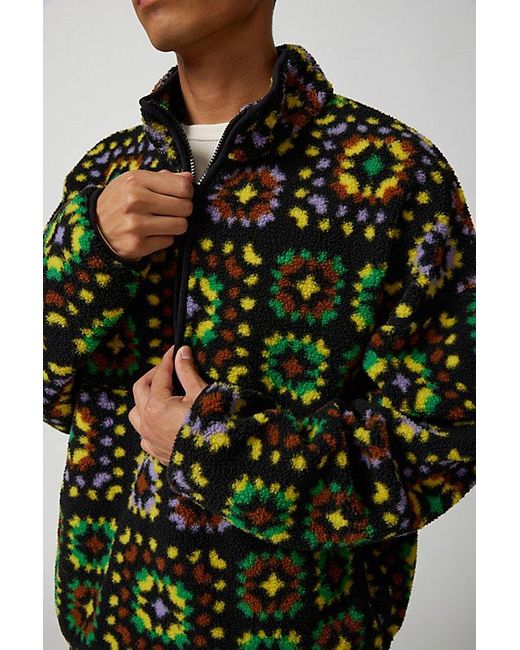 BDG Black Yosemite Half-Zip Pile Fleece Sweatshirt for men