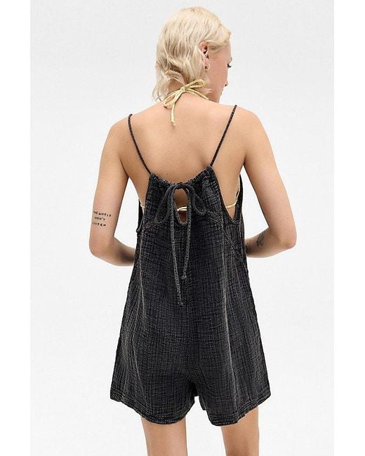 Out From Under Black Cotton Cabot Romper