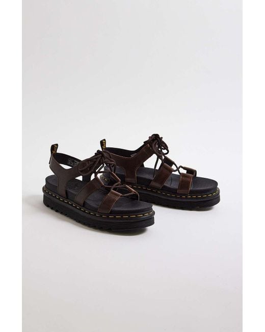 Dr. Martens Brown Tan Oiled Leather Nartilla Lace-up Sandals