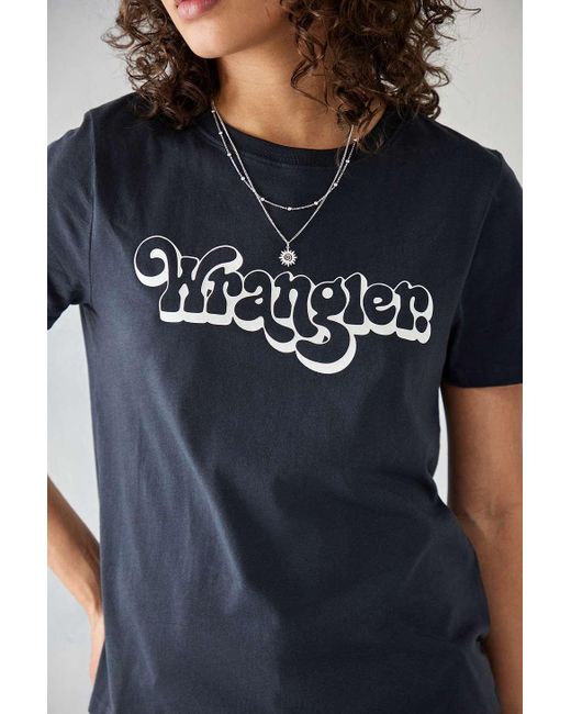 Wrangler Verwaschenes logo-t-shirt in Blau | Lyst DE