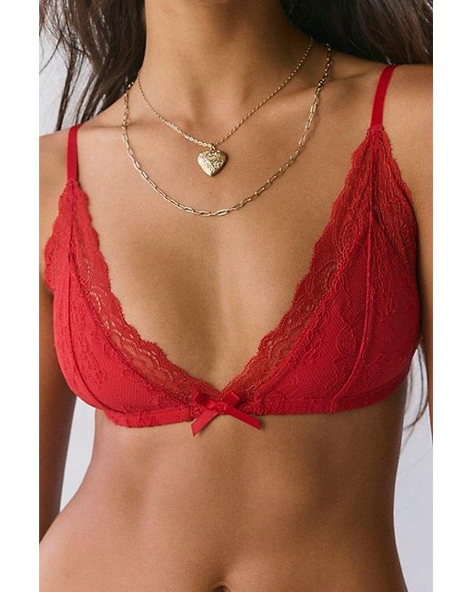 Out From Under Red Camilla Lace Triangle Bra