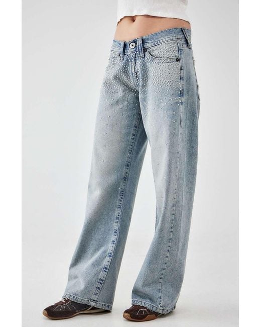 BDG Blue Kayla Lowrider Studded Jeans