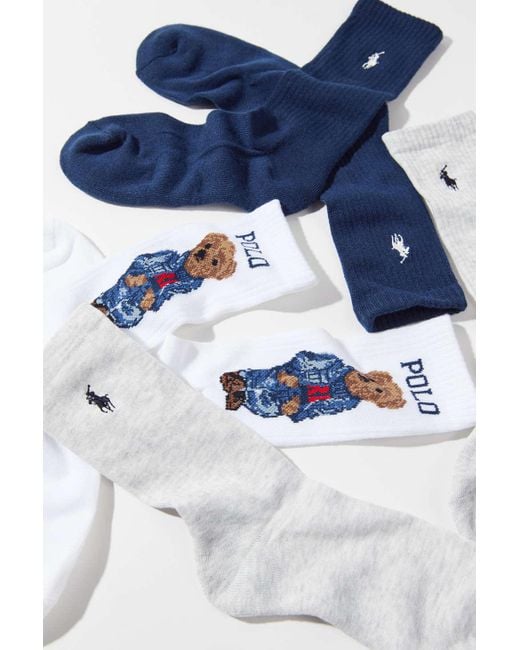 Polo Ralph Lauren Americana Sport Bear Sock 3-pack in Blue | Lyst