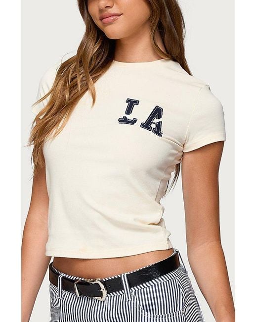 Edikted White Cali Babe T Shirt Top