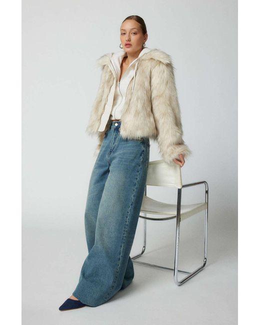 Steve Madden Juniper Faux Fur Jacket In Honey,at Urban Outfitters in  Natural