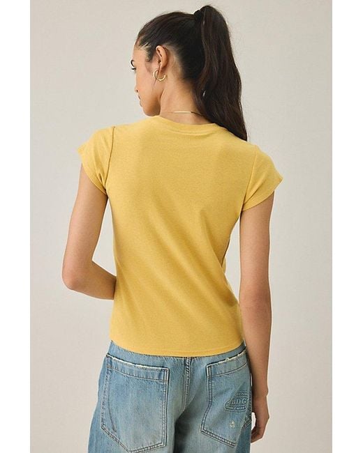 BDG Yellow Short Sleeve Solid Spill The Tee