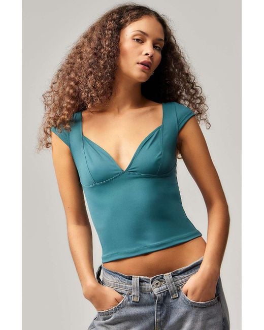 Silence + Noise Blue Silence + Noise Greta Sweetheart Top