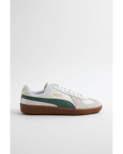 PUMA Brown Green Army Trainer Suede Trainers