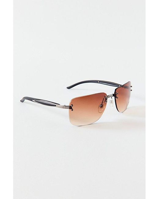 Vintage & ReMADE by UO Brown Vintage By Uo Double Diamond Sunglasses