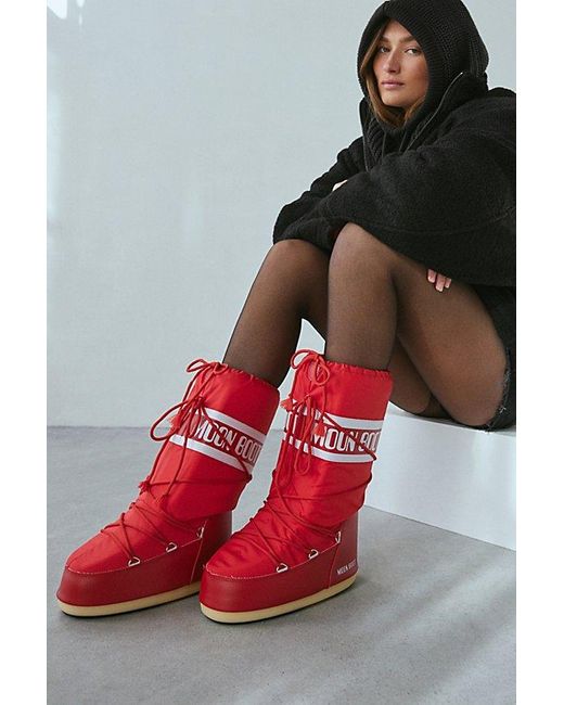 Moon Boot Red Icon Nylon Boot