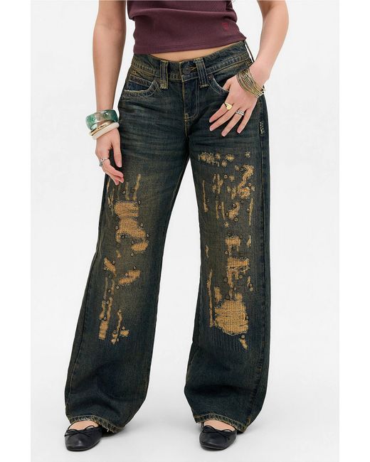 BDG Black Kayla Rip Repair Jeans 24w 32l At Urban Outfitters