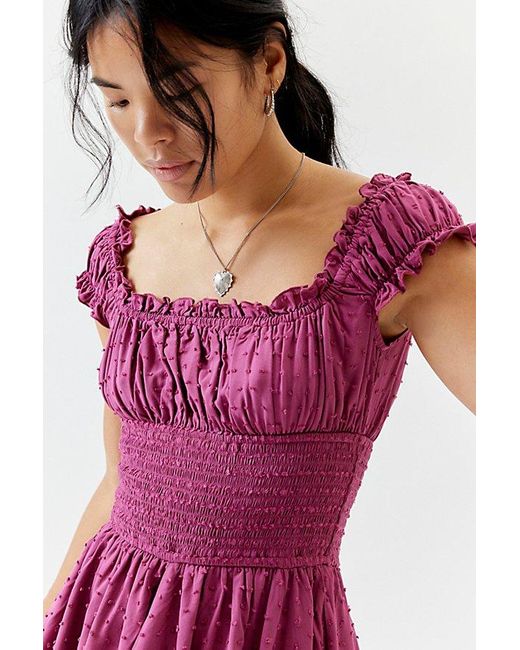 Urban Outfitters Uo Rosie Smocked Tiered Ruffle Romper